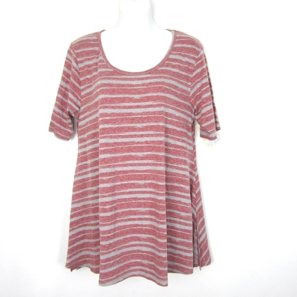 LuLaRoe Tops - LuLaRoe M Perfect T Tee Shirt Muted Red Gray NEW M